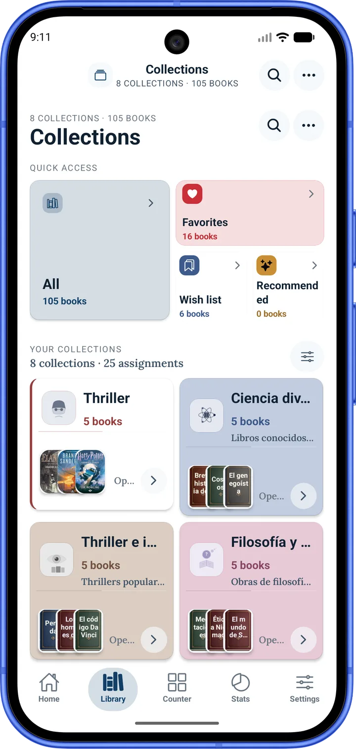 Smart collections in the BookGeist library
