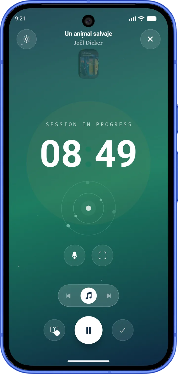 BookGeist active reading session timer